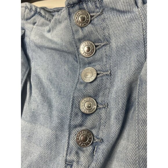 American Eagle Outfitters High-Waisted Paperbag Denim Shorts With Belt Size 2 - Picture 3 of 5